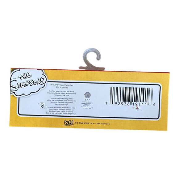 The Simpsons Homer Size 6-12 Crew Socks 1 Pair Soft Colorful Fun Collectable - Picture 8 of 9